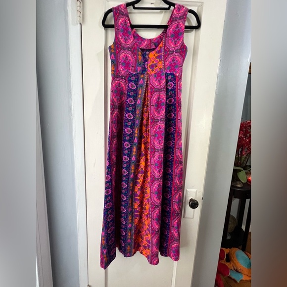 Vintage Made in Hawaii Tropical Maxi Dress 6 - Picture 6 of 11